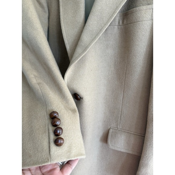 VTG Chaps Ralph Lauren Blazer Mens 42R Tan Beige Camel Hair Jacket Sport Coat - Picture 3 of 11